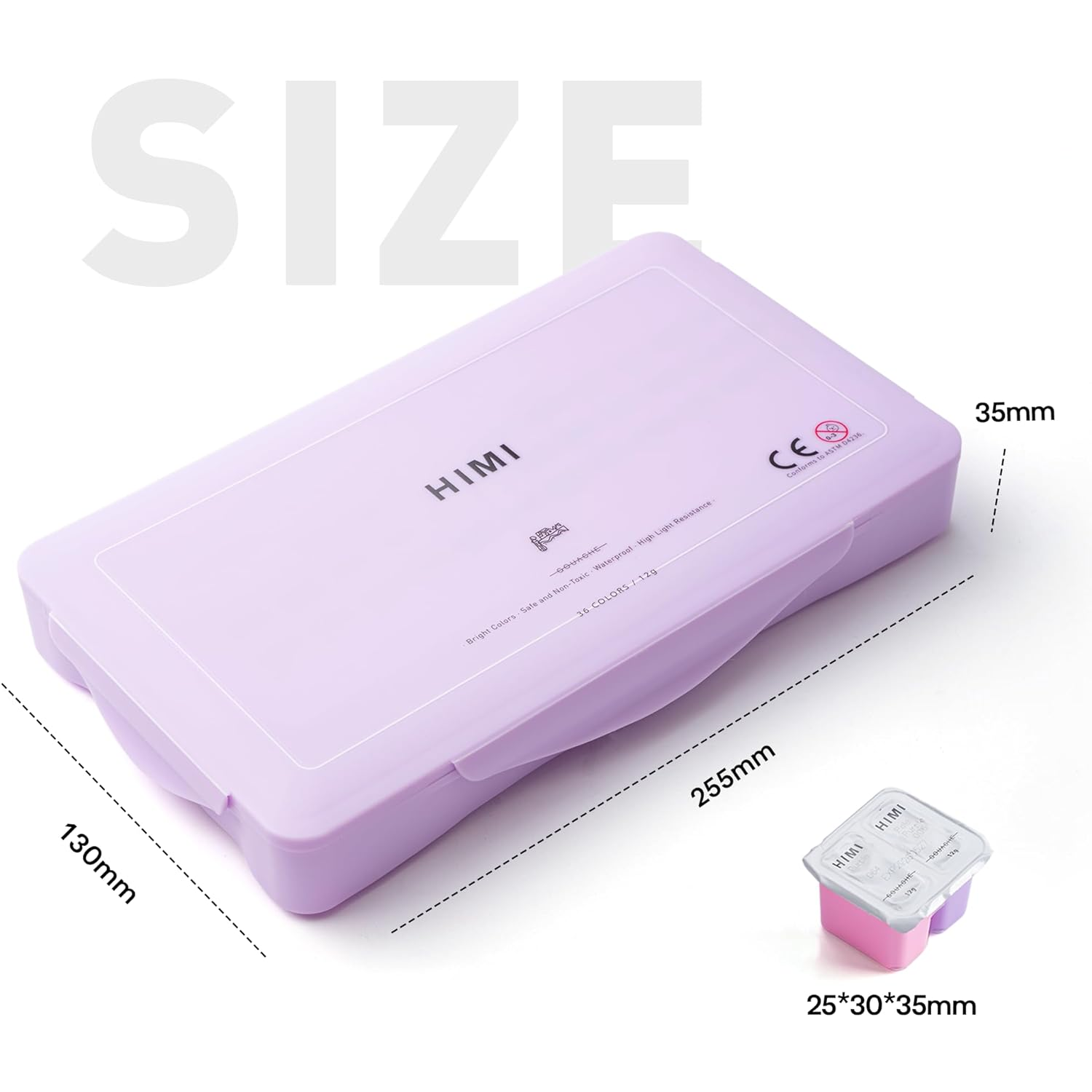 Picture of HIMI Gouache Paint Set，Art Supplies for Professionals，36 Colors 12g，Paint for Canvas and Paper