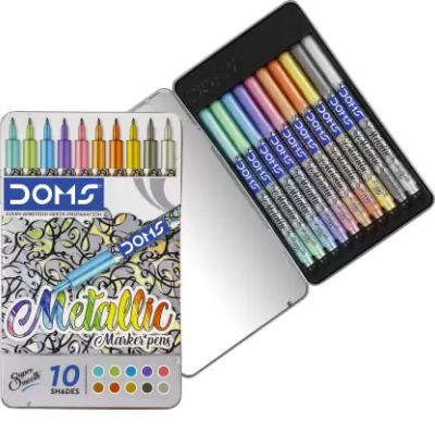 Picture of DOMS Metallic Marker Pens  (Set of 10, Multicolor)