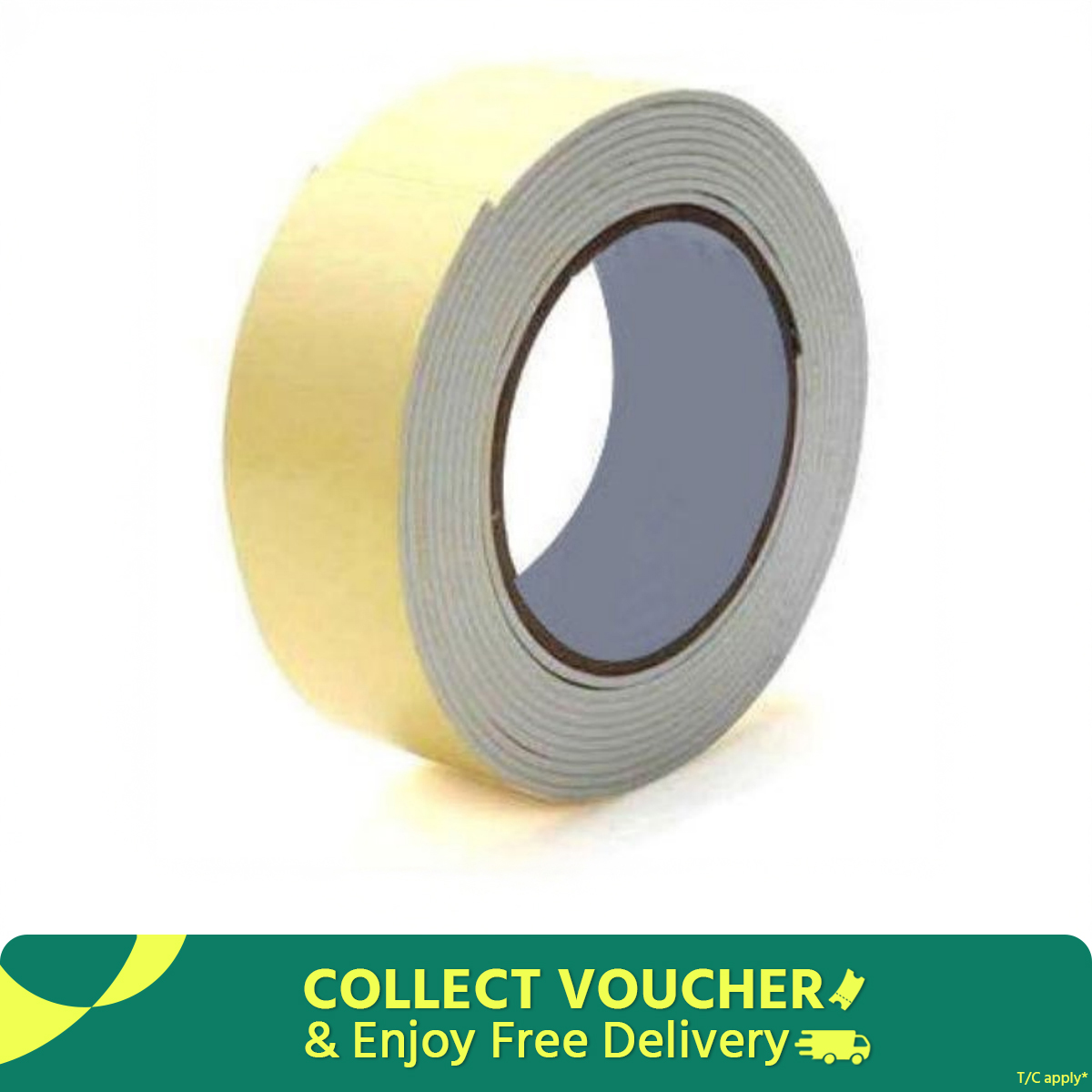 Picture of Foam Tape WHITE 2" Inch DOUBEL SIDE Foam Tape 50mm Both Side Gum Foam Tape White Double Side Foam Tape 2 Inch Tape WHITE Color Foam Tape