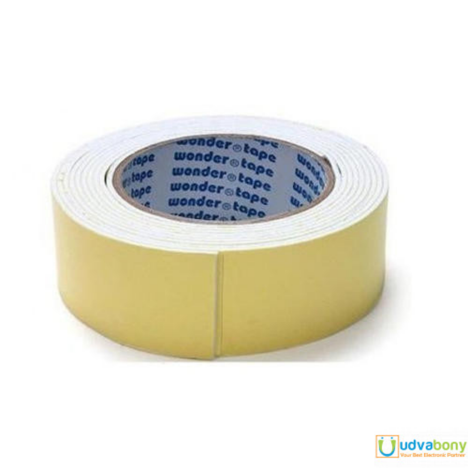 Picture of Foam Tape WHITE 2" Inch DOUBEL SIDE Foam Tape 50mm Both Side Gum Foam Tape White Double Side Foam Tape 2 Inch Tape WHITE Color Foam Tape