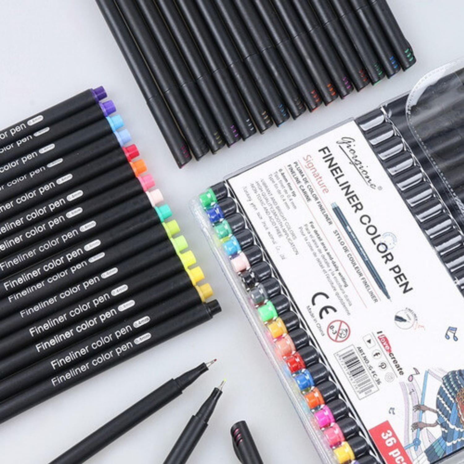 Picture of Giorgione Fineliner Pen Set 0.4mm Tip 24 Colors