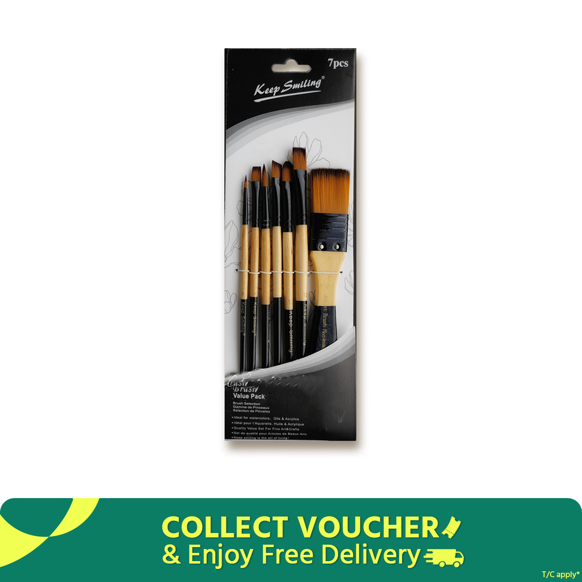 Picture of Keep Smiling Mix Artist Paint Brush Set Of 7 Pcs