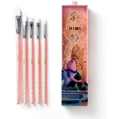 Picture of HIMI Little Bird Paint Brushes Set 5 Pcs for Acrylic Oil Gouache Paint