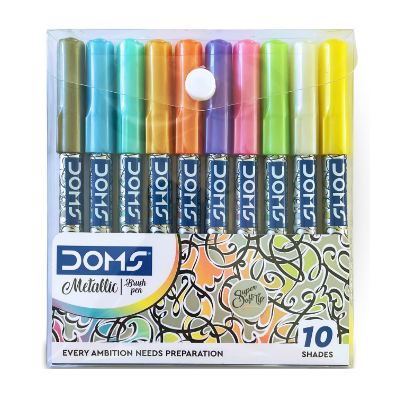 Picture of Doms Metallist Series Metallic Brush Pen (10 Assorted Shades)