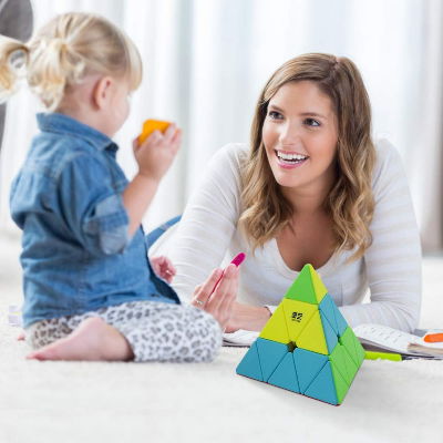 Picture of D ETERNAL Moyu Pyramid Cube 3X3 High Speed Stickerless Triangle Pyraminx Puzzle Cube For 14 Years And Up, Teen