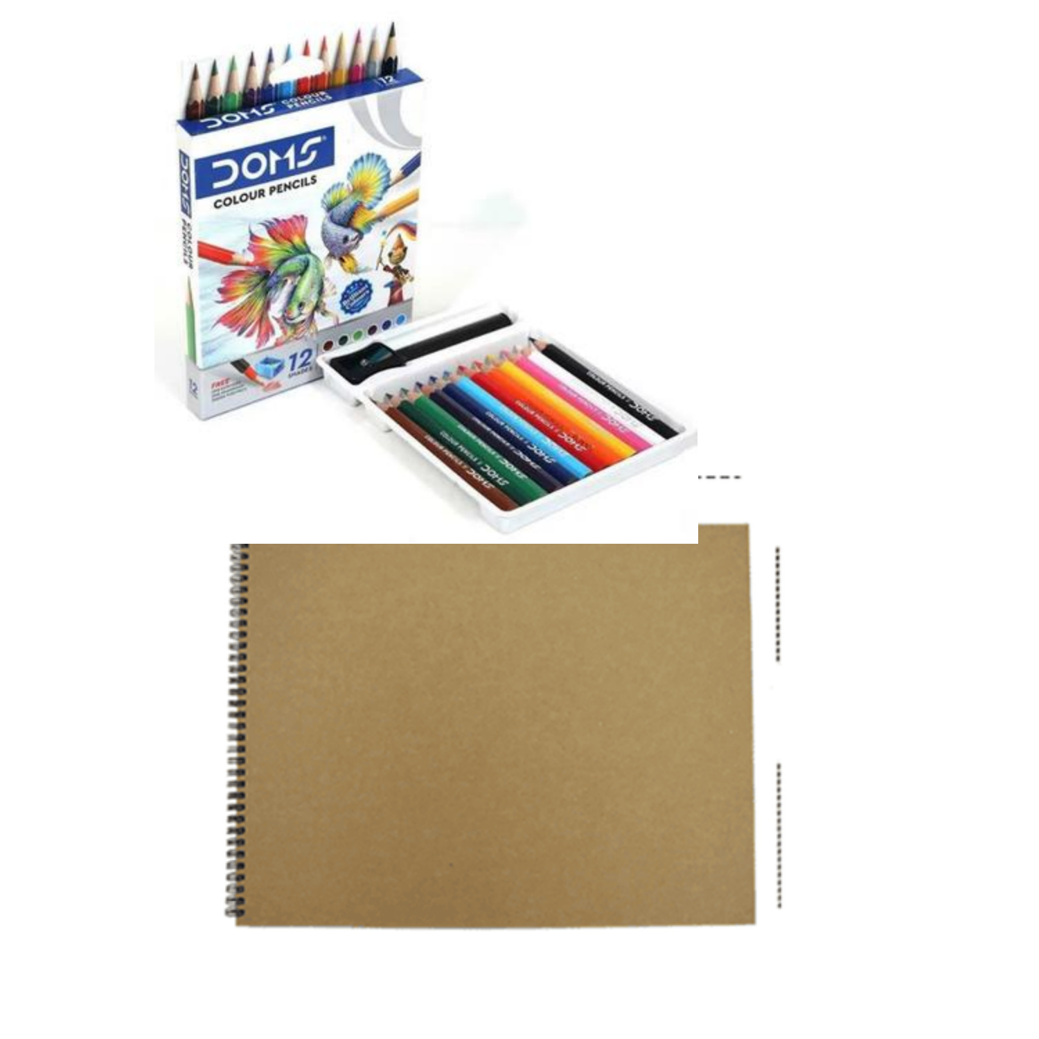 Picture of Combo package,Doms mini 12 colors pencil and A5 sketch Book  for Drawing and painting
