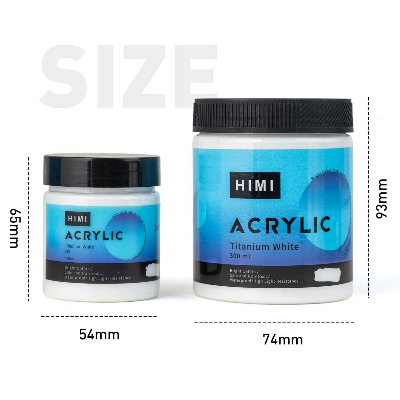 Picture of HIMI Acrylic Paint，White Color(300 ml Bottles), Non Fading, Non Toxic, Single Color Paint for Artists & Hobby Painters