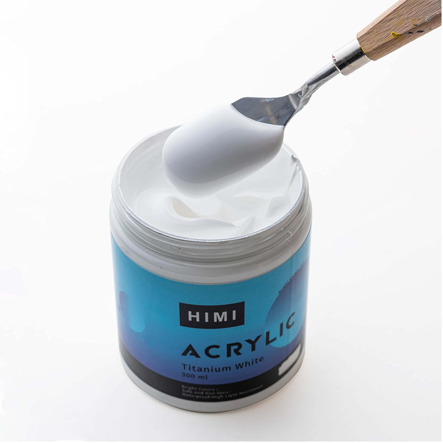 Picture of HIMI Acrylic Paint，White Color(300 ml Bottles), Non Fading, Non Toxic, Single Color Paint for Artists & Hobby Painters