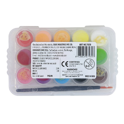 Picture of Doms Non-Toxic 15mm Water Colour Cake Set with Paint Brush and Plastic Case