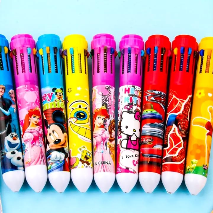 Picture of Multicolor 8 in 1 cartoon character ballpoint pen