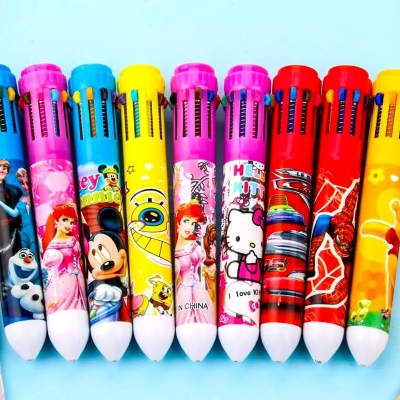 Picture of Multicolor 8 in 1 cartoon character ballpoint pen