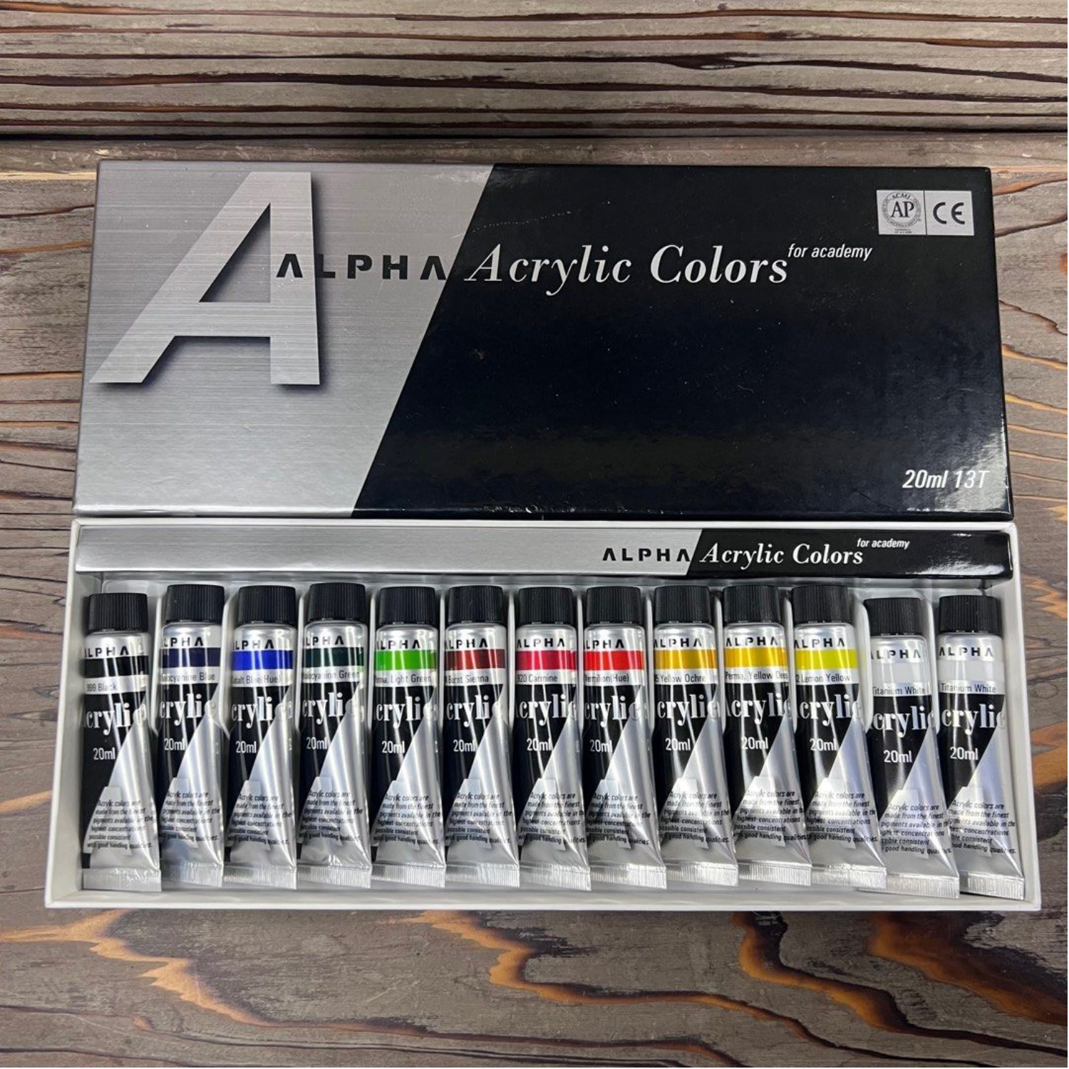 Picture of Alpha Silver Label Acrylic Paint Set (20ml, 12 Colours)for Artist and Academy