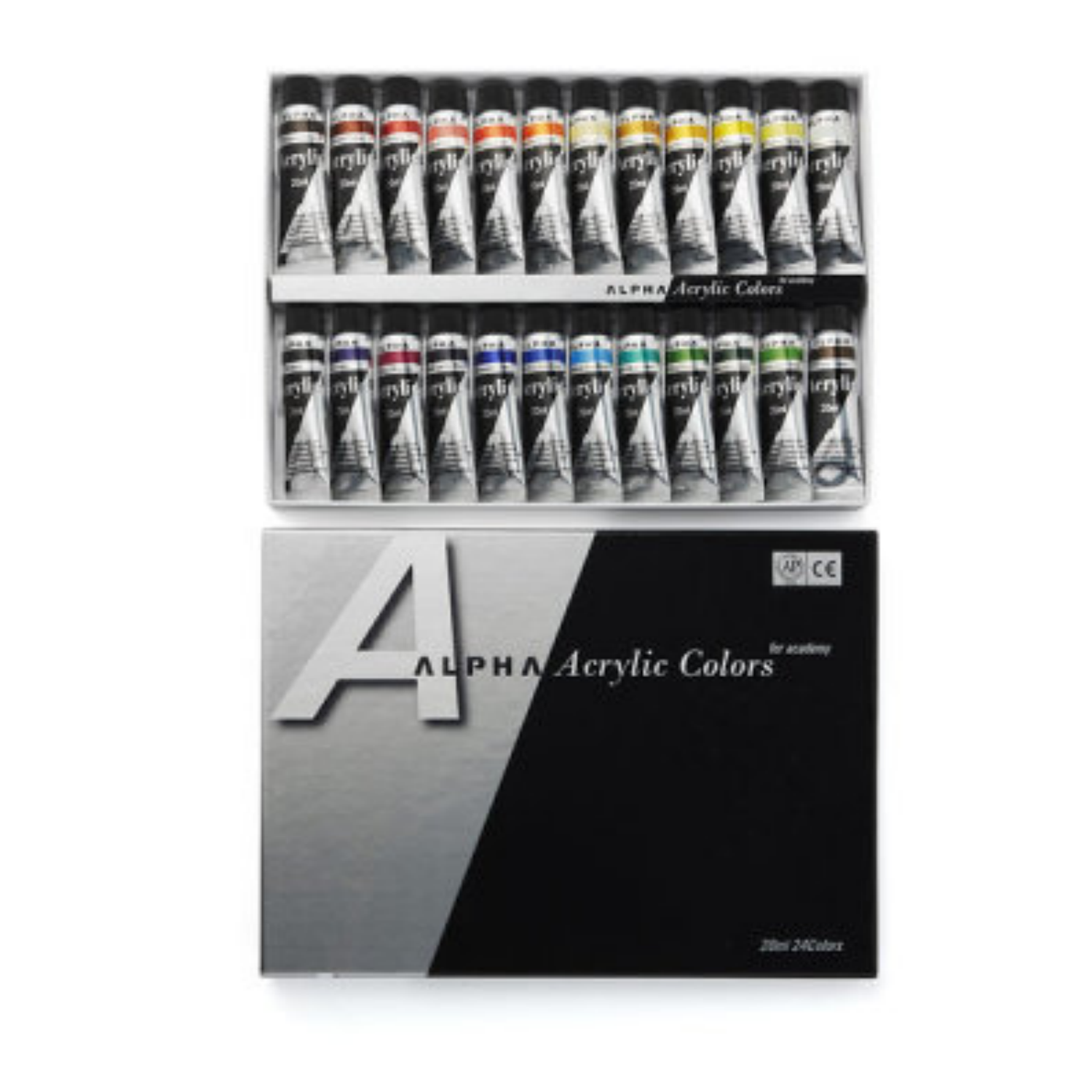 Picture of Acrylic Color Paint Alpha Silver Label Set 24 Colors 20ml 0.67oz Tube | eBay