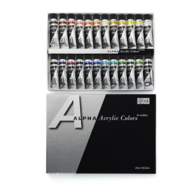 Picture of Acrylic Color Paint Alpha Silver Label Set 24 Colors 20ml 0.67oz Tube | eBay
