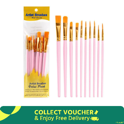 Picture of Paint Brushes Set, 10 Pcs Paint Brushes For Acrylic Painting, Paint Brushes for Drawing