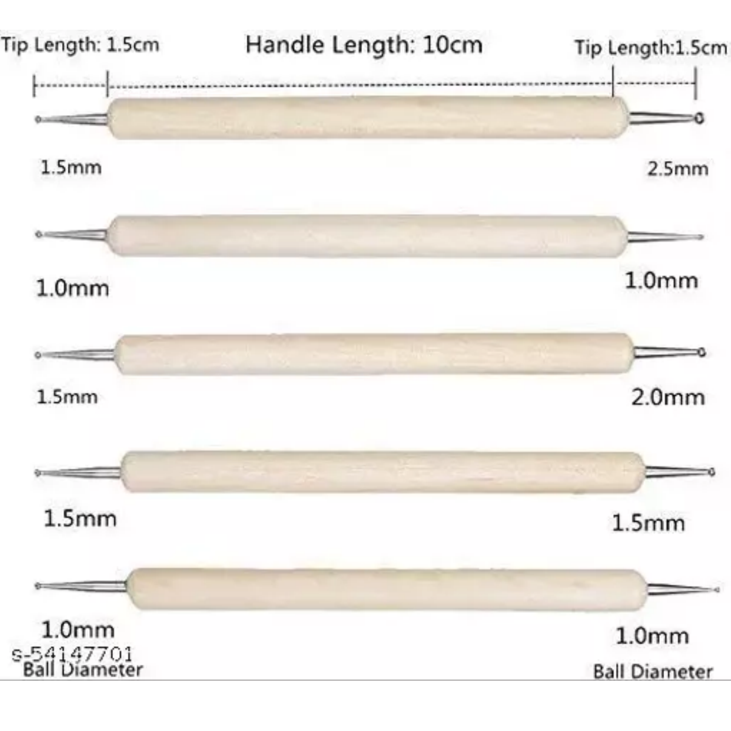 Picture of Dotting Tool for Mandala Art Painting Set & Nail Art Design - 5 Pieces, WOOD