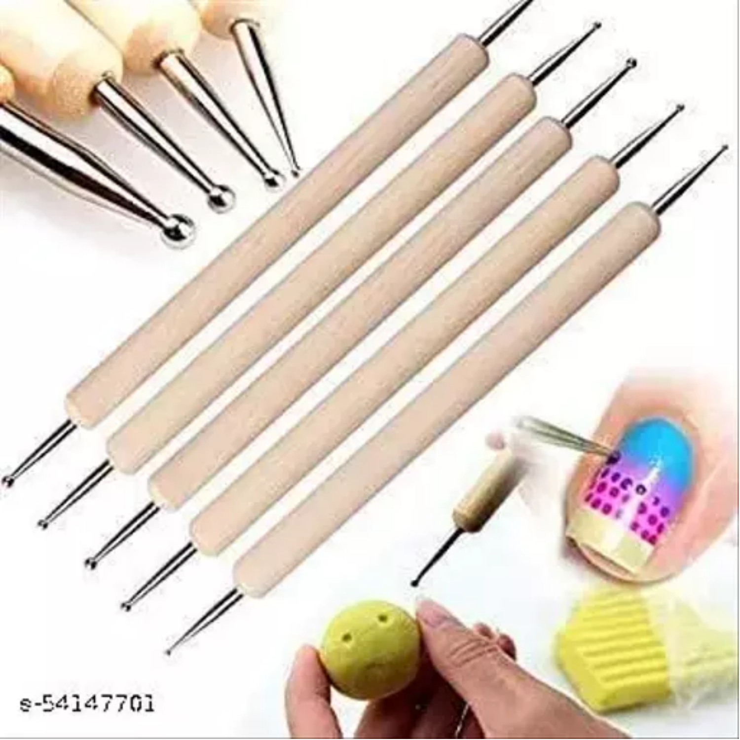 Picture of Dotting Tool for Mandala Art Painting Set & Nail Art Design - 5 Pieces, WOOD