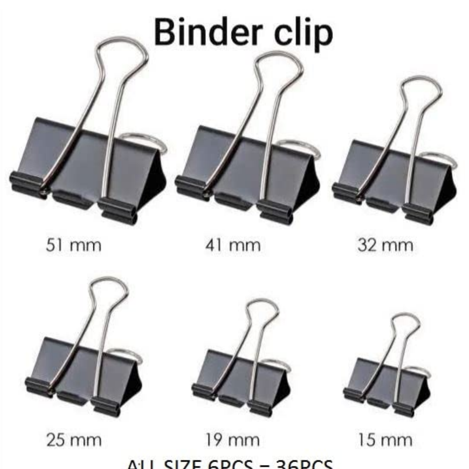 Picture of Binder Clip, PaperClip Black 1 box
