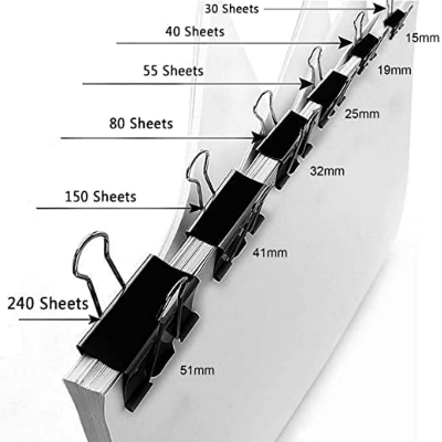 Picture of Binder Clip, PaperClip Black 1 box