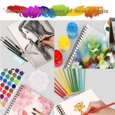 Picture of Sketch Book Pad, Drawing Paper 4''/5.5'' Spiral Bound (100gsm), Pack of 1, Durable Acid Free Sketchbook for Painting
