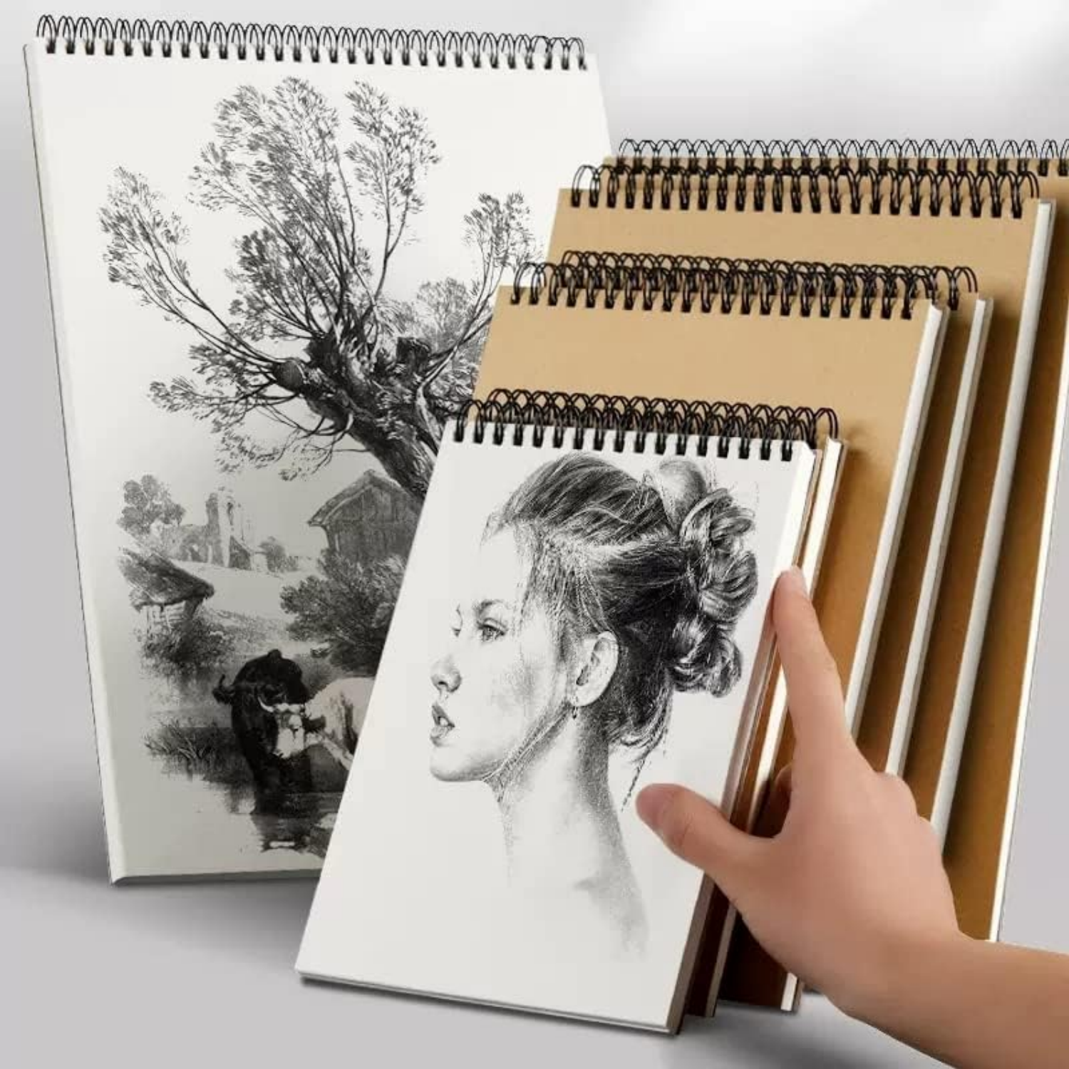 Picture of Sketch Book Pad, Drawing Paper 4''/5.5'' Spiral Bound (100gsm), Pack of 1, Durable Acid Free Sketchbook for Painting