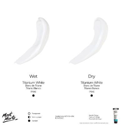 Picture of Mont Marte ACRYLIC COLOR PAINT 75ML- TITANIUM WHITE