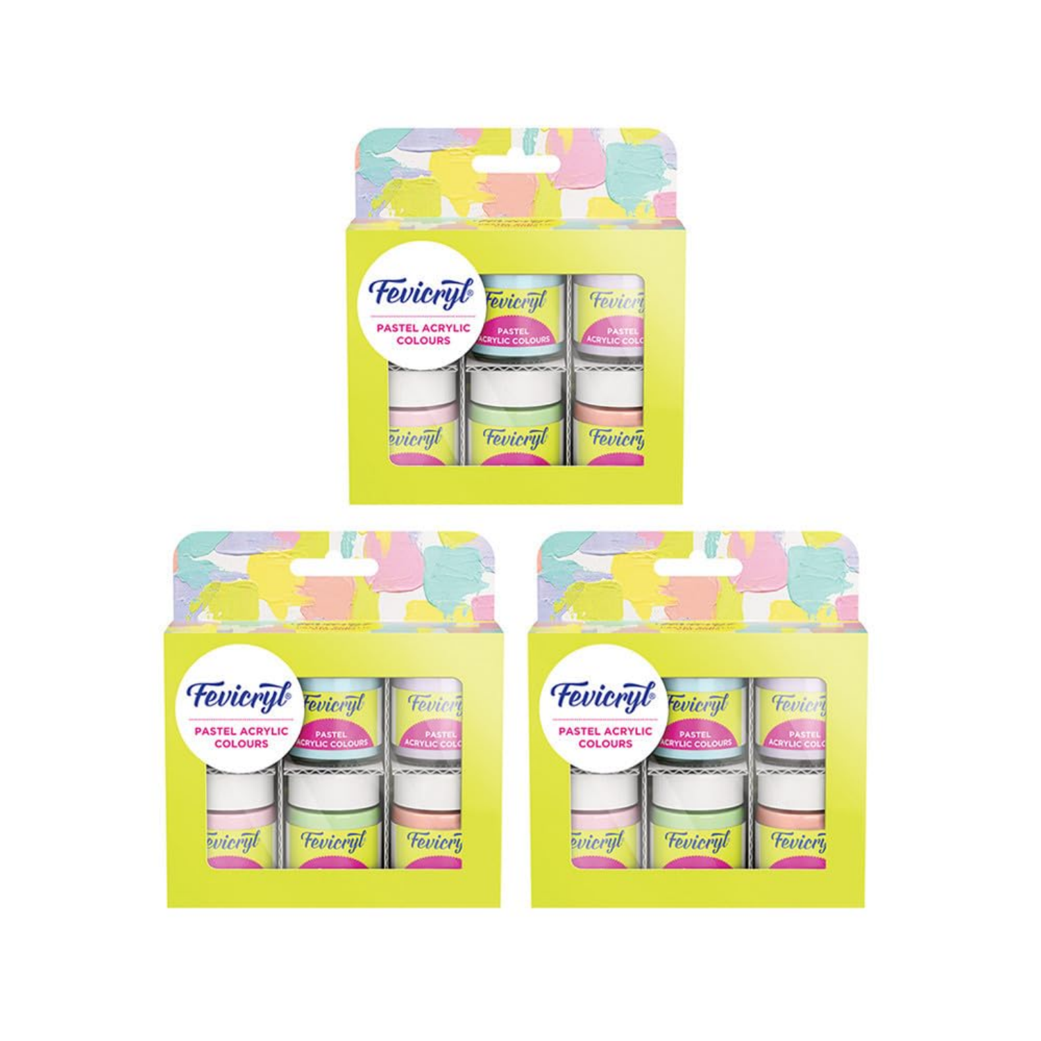 Picture of Fevicryl Multi Surface Pastel Acrylic Colours Kit 6 Shades X 15Ml | Ideal For Wood, Glass, Canvas, Metal, Plastic, Mould It | For Hobbyists, Artists, Diy Art And Craft