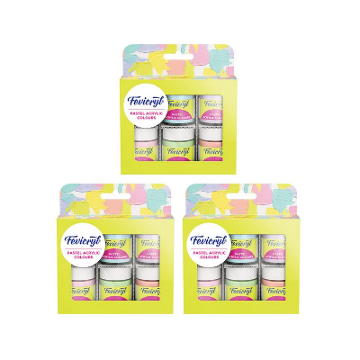 Picture of Fevicryl Multi Surface Pastel Acrylic Colours Kit 6 Shades X 15Ml | Ideal For Wood, Glass, Canvas, Metal, Plastic, Mould It | For Hobbyists, Artists, Diy Art And Craft