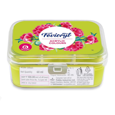 Picture of Acrylic Colors 10ml, 6 Shades/Colour Painting 7pcs Brush Set/Artist Color Mixing Square Palette 1pcs