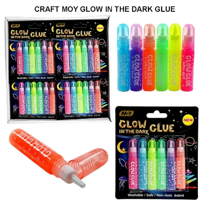 Picture of VINTAGER Multipurpose Glitter Water Glue/color Drawing Glitter Dries Fast, Glow in the Dark Glue | Easily Applied on Multiple Surfaces (Pack of 6)