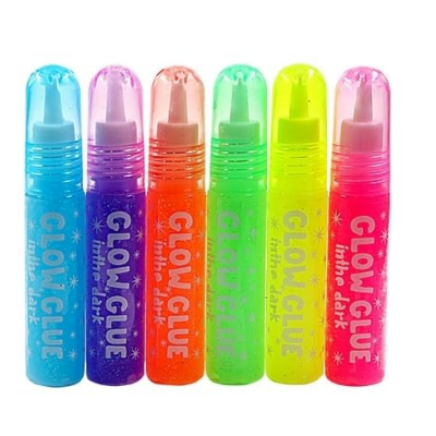 Picture of VINTAGER Multipurpose Glitter Water Glue/color Drawing Glitter Dries Fast, Glow in the Dark Glue | Easily Applied on Multiple Surfaces (Pack of 6)