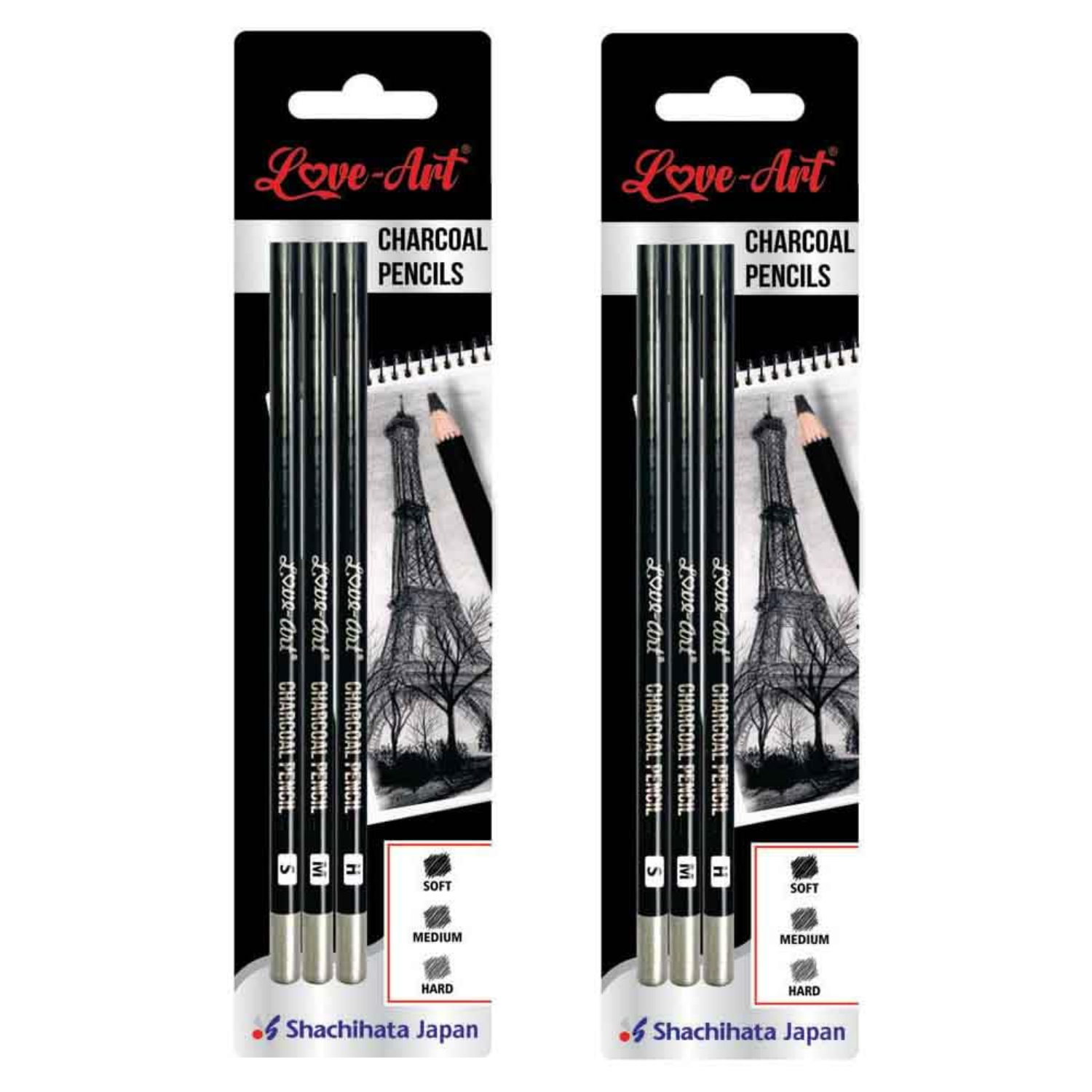 Picture of Artline Charcoal Pencils Pack of 3 (Hard, Medium and Soft)