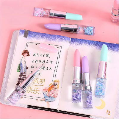 Picture of Radiance Attractive Glitter Lipstick Ball Pen Stylish Stationery Ball Pen for Girls, Best Return Gifts For Kids