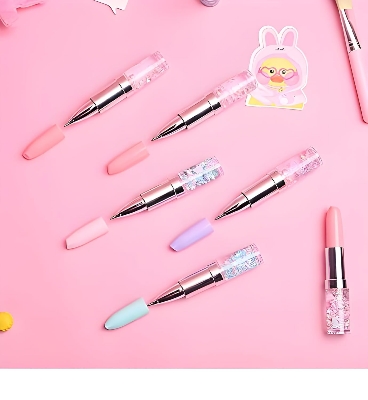 Picture of Radiance Attractive Glitter Lipstick Ball Pen Stylish Stationery Ball Pen for Girls, Best Return Gifts For Kids