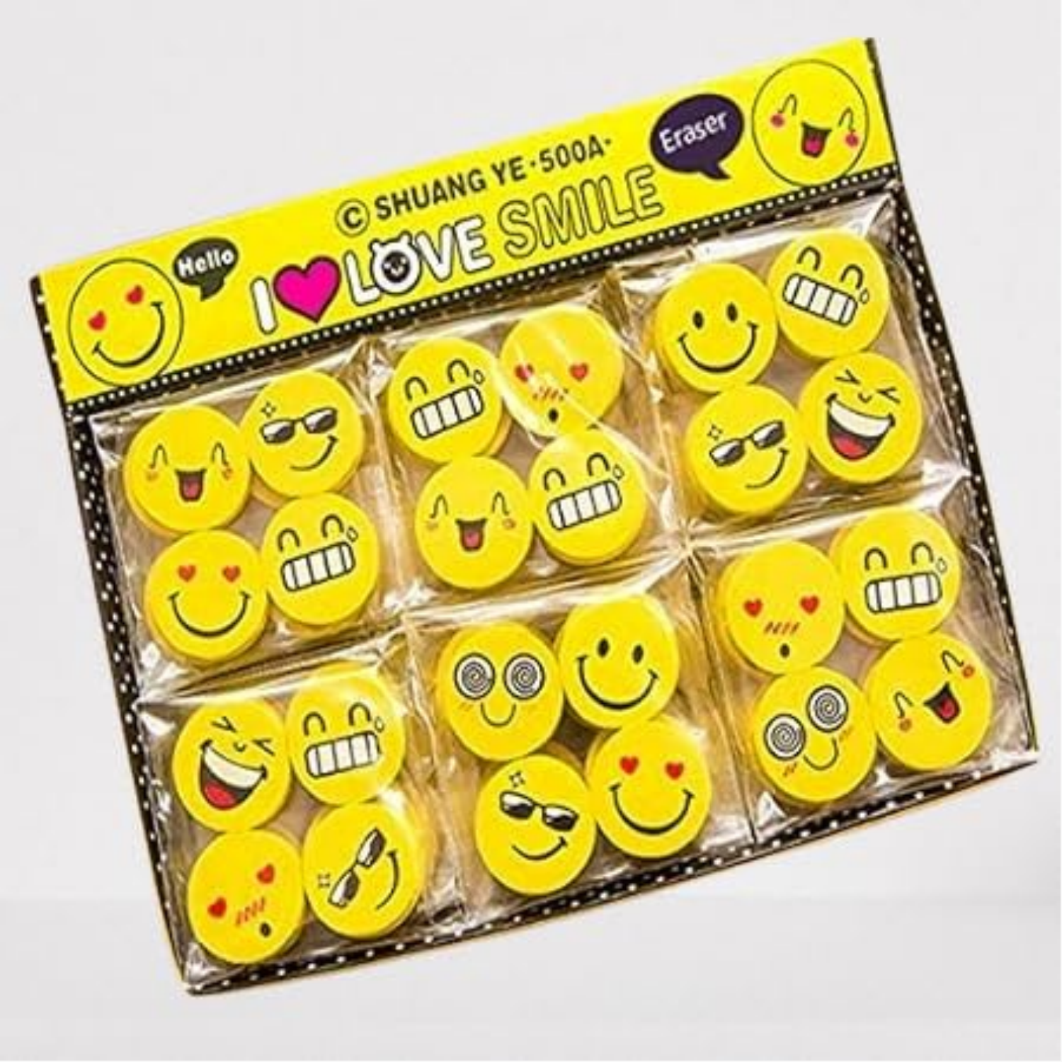 Picture of Cute Emoticon/Emoji Eraser for kids (4pcs)