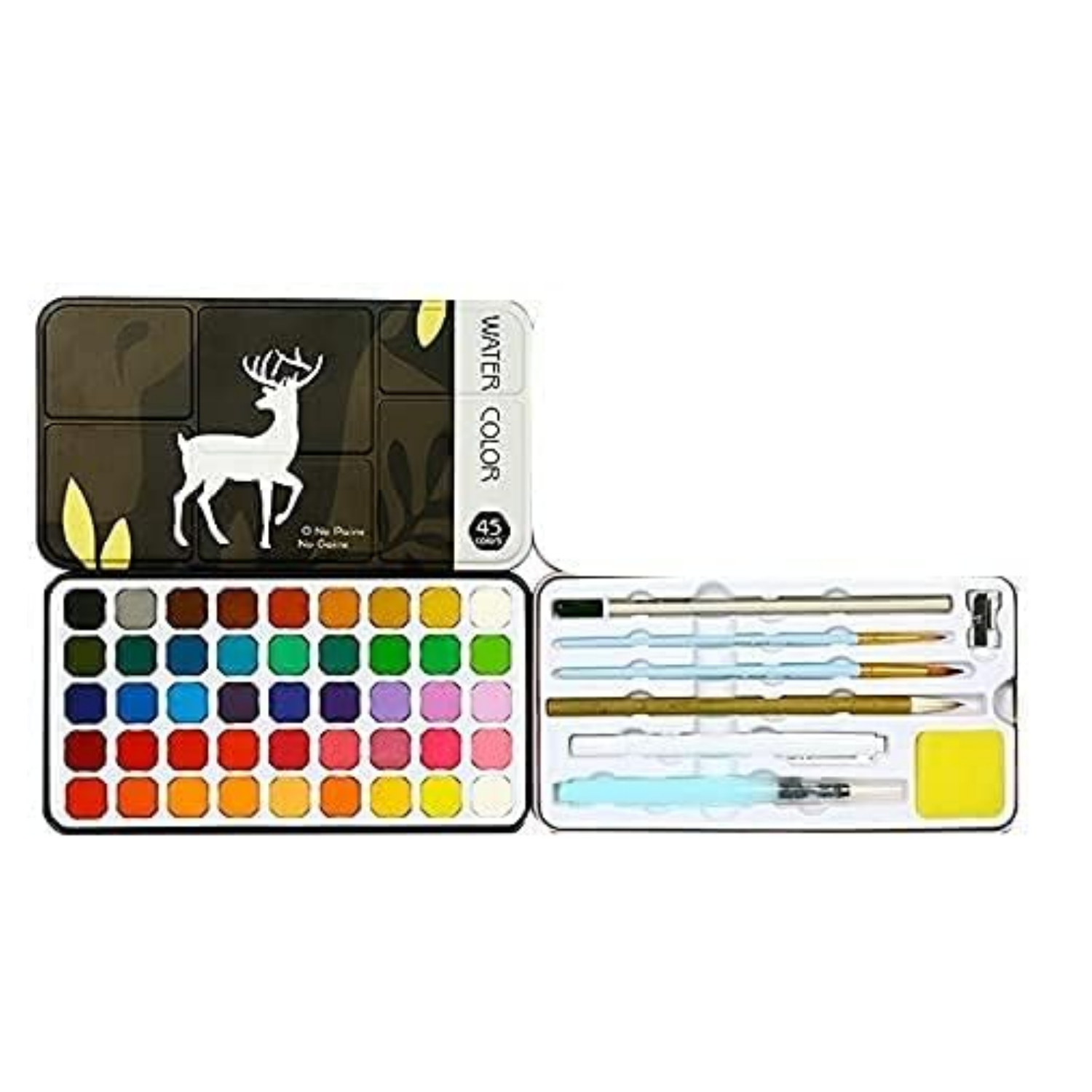 Picture of Watercolor Paint Set, 45 Colors Solid Pigment,  Vivid Colors, Easy to Blend, Light Weight, Perfect Travel Watercolor Set for Artists