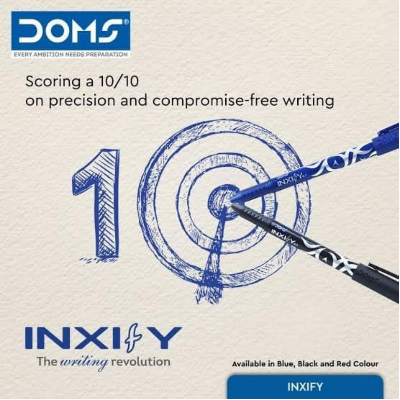 Picture of Doms INXIfY Softy Ballpen For Smooth Writing| School College Students Office Daily Use (Black)