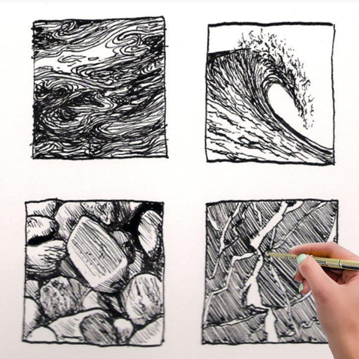 Picture of Micron Pens, Fineliner Pens, Drawing Pens: 12 Black Pens Waterproof Ink Set Art Supplies Archival Inking Markers Pigment Liner Point Journaling Sketch Outline Manga Anime Sketching Watercolor Technical (12 Pcs)