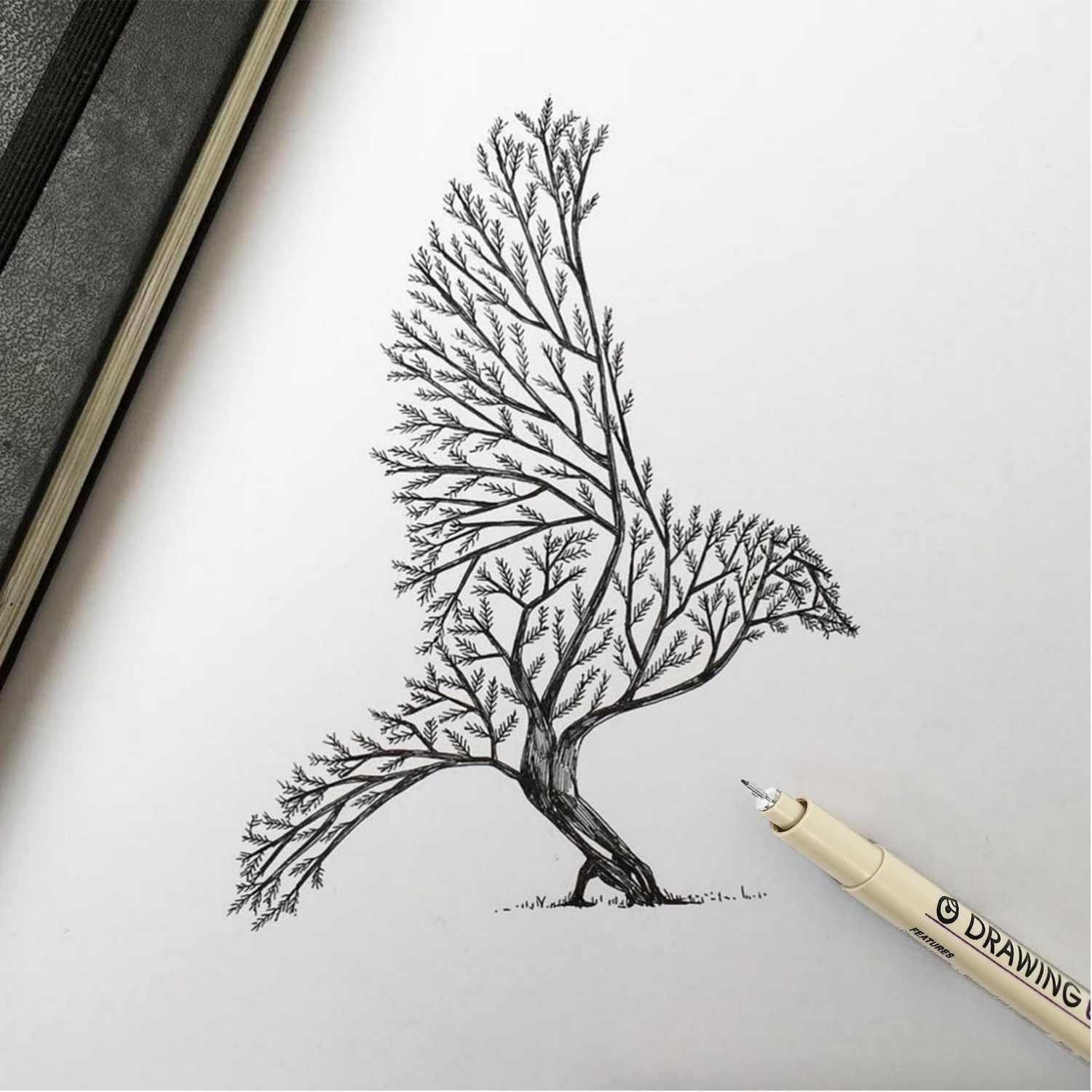 Picture of Micron Pens, Fineliner Pens, Drawing Pens: 12 Black Pens Waterproof Ink Set Art Supplies Archival Inking Markers Pigment Liner Point Journaling Sketch Outline Manga Anime Sketching Watercolor Technical (12 Pcs)