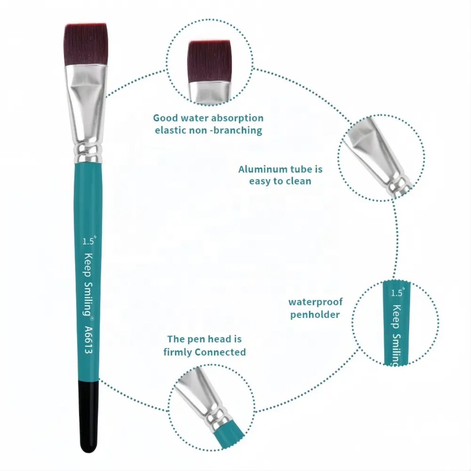 Picture of Keep Smiling 12pcs Paint Brush Set Nylon Hair Artist Paint Brushes Wooden Handle Paintbrush