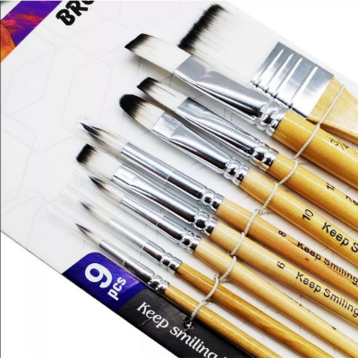 Picture of Keep Smiling High Quality Artist Brush 10pcs White Nylon Brush Set - No:A6900
