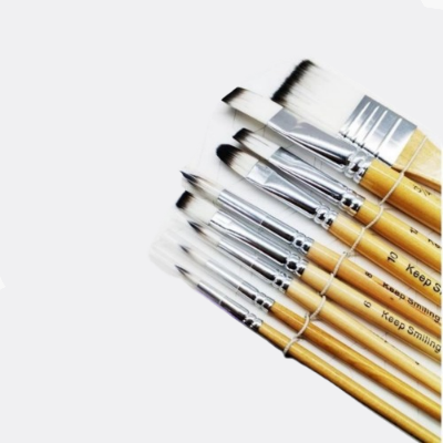 Picture of Keep Smiling High Quality Artist Brush 10pcs White Nylon Brush Set - No:A6900