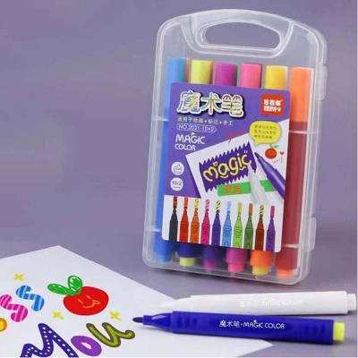 Picture of Click to open expanded view kreni Color Maker Pens - Color Changing Magic Pen Art - Create 3D Lettering or Write Secret Messages - Set of 12 Colours, Multicolor