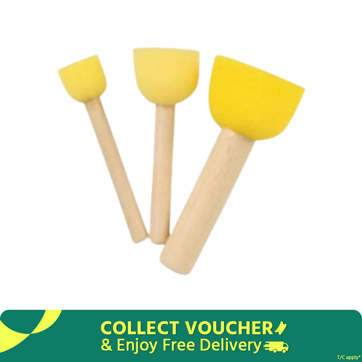 Picture of Yellow Keep Smiling Foam Brush (3 Pcs)
