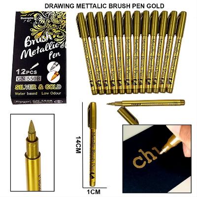 Picture of METTTALIC BRUSH PEN GOLD / SILVER  WATER BASED LOW ODOUR