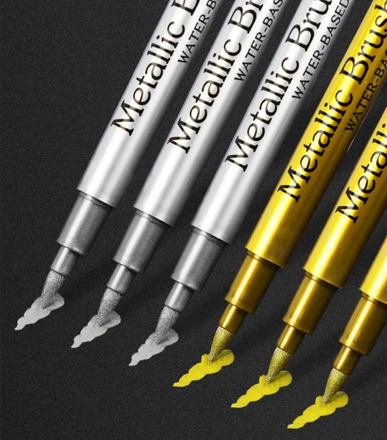 Picture of METTTALIC BRUSH PEN GOLD / SILVER  WATER BASED LOW ODOUR