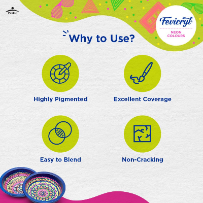 Picture of Fevicryl Neon Acrylic Colour Kit, 4 Shades, 15ml each