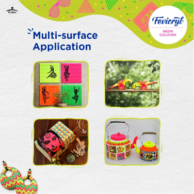 Picture of Fevicryl Neon Acrylic Colour Kit, 4 Shades, 15ml each