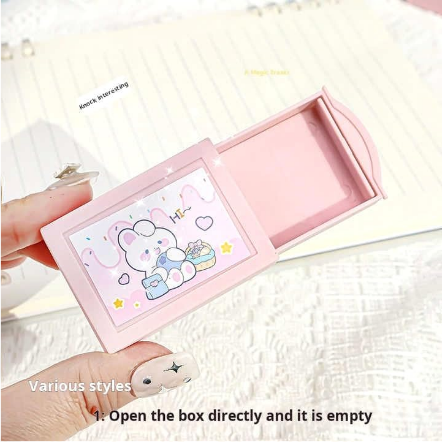 Picture of Fun Magic Box Pencil Eraser Cute Drawer Modle Rubber Eraser for Kids, Girls School Student Prize Party Present, Magic Box Shaped Erasers