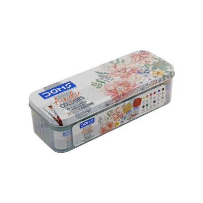 Picture of DOMS Acrylic Paints Set with Iron Box 12 Shades x 15ml